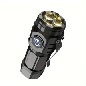 Mini LED Flashlight Keychain USB Rechargeable 3000LM Pocket Torch Wick Outdoor Camping Portable Emergency Flashlights