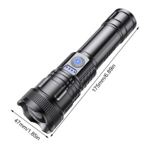 500LM Portable Handheld Light 3 Light Modes LED Camping Flashlight Tactical Camping Lantern 1200Mah Waterproof for Emergency Use