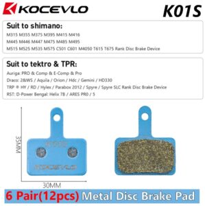 6 Pair (12pcs) Kocevlo MTB Hydraulic Disc Metal Brake Pads For B01S B05S SRAM AVID HAYES Magura ZOOM BRAKE Part