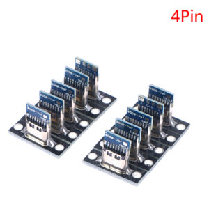 10 Pcs USB 3.1 Type C Sockets (With Screw Mounting Plate) 2-pin, 4-pin Female Connector Jacks Charging Port Forward And Reverse