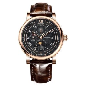 2024 Business Waterproof Mechanical Watches Men Top Brand Luxury Leather Watch For Men Moon Phase Automatic Wristwatch