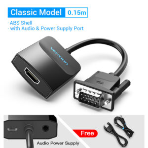 Vention VGA to HDMI Adapter 1080P VGA Male to HDMI Female Converter Cable With Audio USB Power for PS4/3 HDTV VGA HDMI Converter
