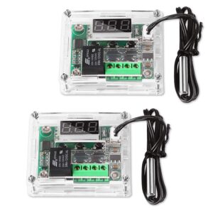 2PCS Temperature Controller Module with Case, XH W1209 LED Display Digital Thermostat Module with Waterproof NTC Probe -50~110Γäâ