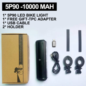 10000mAh Bicycle Light 5P90 LED Front Double Bracket Power Bank MTB Mountain Bicycle Lamp Bike Headlight Cycling Accessorie Tail