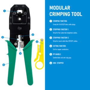 RJ45 Crimper Lan Tester Tool Set Ethernet Cable Stripper Punch Down Tool rj 45 rj11 Connectors 12 in 1 Cabling Repair Set