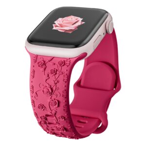 Strap for Apple watch band 45mm 44mm 42mm 40mm 41mm 49mm 38mm Floral Engraved bracelet correa iWatch Series 8 7 6 9 SE ultra 5 4