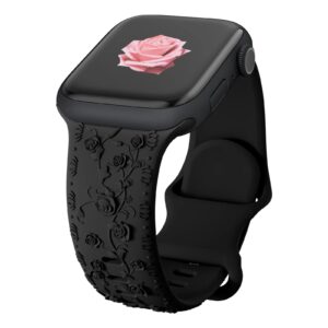 Strap for Apple watch band 45mm 44mm 42mm 40mm 41mm 49mm 38mm Floral Engraved bracelet correa iWatch Series 8 7 6 9 SE ultra 5 4