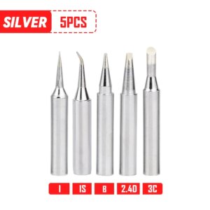 5pcs Non-magnetic Soldering Equipment Electric Soldering Iron Pure Copper Soldering Iron Tip Tool 900M-T-K Soldering Iron Tip