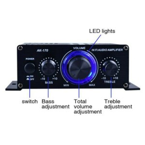 AK-380 800W Home Car Power Amplifier 2 Channel Bluetooth 5.0 Audio Digital Amplifier FM USB Remote Control HIFI Stereo Subwoofer