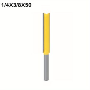 1 Pc ,Long Reach Double-Edged Straight Router Bit – 1/4″ Shank Slotting and Lock Hole Cutting Tool for Edge Trimming Machine
