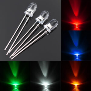 100PCS/LOT Long Legs 29MM UltraBright Red/Green/Blue/White/Yellow Ultra Bright 5mm Round LED Diode F5 Led 3.0-3.2V