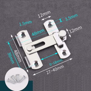 1pc Stainless Steel Door Lock Guard Latch Bolt Toggle Latch Sliding Door Lock Black Iron Right Angle Lock