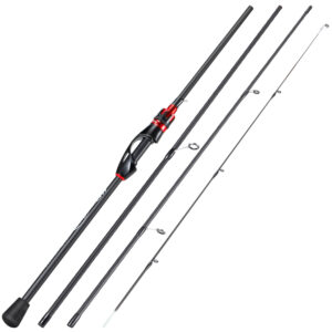 Sougayilang Casting Spinning Fishing Rod 2.1m UltraLight Carbon Fiber Rod Pole 4 Section with EVA Handle Baitcasting Fishing Rod