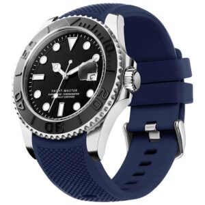 Silicone Watch Strap 20mm 22mm Rubber Watch Band Curved End No Gaps Strap for Samsung Galaxy Watch Huawei GT4 46mm Amazfit OPPO