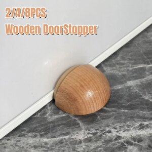 2-8Pcs Wooden Door Stopper Wedges Punch-free Silent Door Stopper Wedges Suitable for The Bottom of Home Bathroom Office Doors