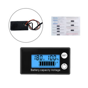 DC 8V-100V Lithium Battery Voltmeter Battery Level Display with Temperature Detection Buzzer Alarm LED Digital Display