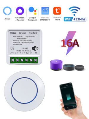 Smart WiFi Switch Tuya 433MHz Wireless Remote Control Light Switch Relay Controller Voice Control Works With Alexa Google Home