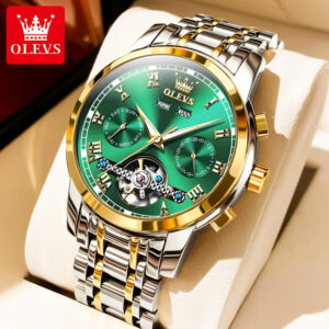 OLEVS Men’s Watch Business Multi functional Waterproof Calendar Classic Watch Luxury Automatic Mechanical Skeleton Men’s Watch