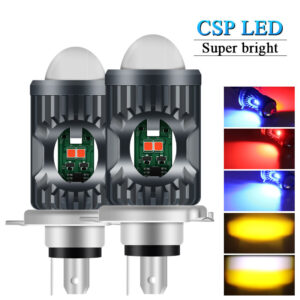 1PC CSP 10000Lm H4 LED Moto H6 BA20D P15D LED Motorcycle Headlight Bulbs White Yellow Hi Lo Beam Lens Motorbike Lamp Fog Lights