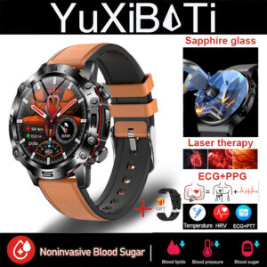 Laser Monitor Blood Lipids Uric Acid Smart Watch For Men ECG+PPG Sports Fitness Tracker Clock Bluetooth Call Health Smartwatch