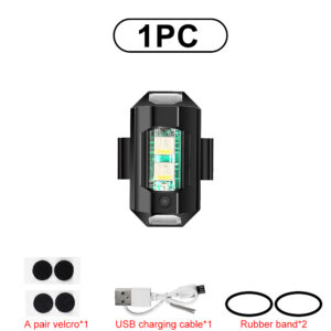 Universal LED Motorcycle Warning Lights 7 Colors Mini USB Drone Strobe Light Bike Aircraft Night Flashing Turn Signal Indicator