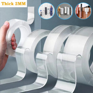 2MM Thick 1M/2M/3M Nano Tape Double Sided Tape Transparent NoTrace Reusable Waterproof Adhesive Tape Cleanable Home Accessories