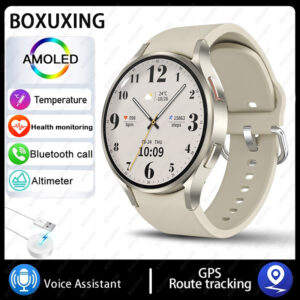 2024 New For Samsung Galaxy Phone Classic Watch 6 Smart Watch Men Women Bluetooth Call HD AMOLED Voice Call GPS Sports Watches