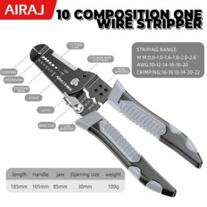 AIRAJ Multifunctional Universal Wire Stripping Pliers Professional Electrician Anti Slip Maintenance Durable Hardware Tool