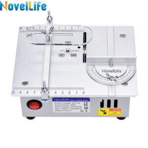 Mini Table Saw Small Woodworking Electric Bench Saw Handmade DIY Hobby Model Crafts Cutting Tool 775 Motor 96W 63mm HSS Blade R1