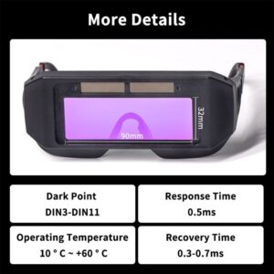 AIRAJ Welding Goggles Auto Darkening Men Eye Protection Safety Glasses Welder Mask Welding Helmet for TIG MIG ARC Plasma Cut
