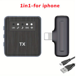 X1 Wireless Lavalier Microphone System Audio Video Voice Recording Mic for iPhone Android Mobile Phone Laptop PC Live