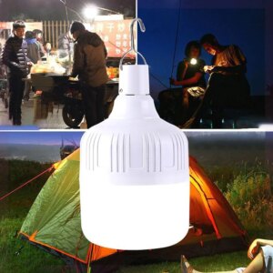2024 NEW Outdoor 300W USB Rechargeable LED Lamp Bulbs High Brightness Emergency Light Hook Up Camping Fishing Portable Lantern
