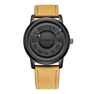 FOXBOX Man Watch LIGE Brand Creative Stainless Steel Band Scrolling Beads Quartz Watches for Men Magnetic Force Waterproof Clock