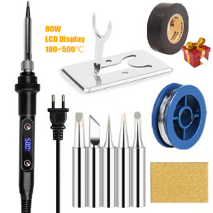 10-IN-1 Electric Soldering Iron 60W Adjustable Temperature Replaceable Soldering Iron Head Soldering Iron Pen Welding Kit