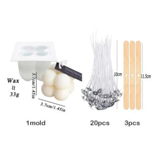 3D Bubble Cube Candle Silicone Mold Set DIY Flower Cloud Soap Making Epoxy Resin Clay Mould Chocolate Cake Decor Gifts Ornament