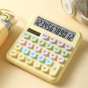 Button Calculator With High Value And Multi Color Options 12 Digit Large Screen Financial Accounting Professional Office Commerc