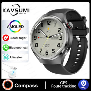 New For Huawei GT4 Pro Smart Watch Men AMOLED HD Screen Heart rate Bluetooth Call NFC Blood Sugar GPS Tracker Watch 4 Smartwatch