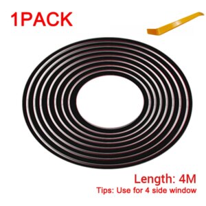SEAMETAL Car Window Seal Strip V Shape Car Side Window Sealing Strip Rubber Seal Filler Noise Insulation Weatherstrip Sealant