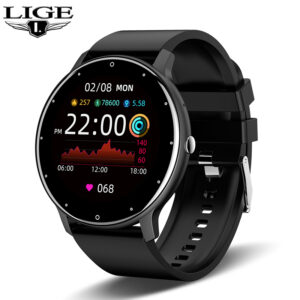 LIGE Smart watch Women Man Full touch Screen Sports Fitness Watch IP67 Waterproof Bluetooth For Android iOS Watches For Ladies