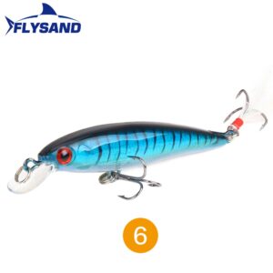 FLYSAND Laser Minnow Fishing Lure Pesca Hooks Fish Wobbler Tackle Crankbait Artificial Japan Hard Bait 90mm 7.2g Swimbait 1PCS