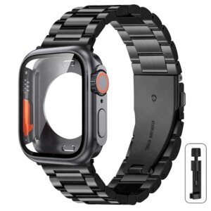 Change to Ultra Case+Band For Apple Watch 40mm 44mm 41mm 45mm Metal Stainless Steel strap for iWatch series Series 98 7 6 SE 5 4