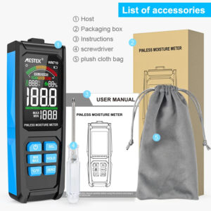 Pinless Digital Wood Moisture Meter Ambient Temp Humidity Test Non-destructive Inductive Hygrometer Wall Timber Damp Detector