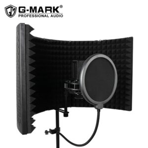 G-MARK 5 Panel Reflection Filters Professional Studio Recording Microphone Isolation Shield Suitable For Any Condenser Mic