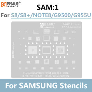 AMAOE SAM 1-17 BGA Reballing Stencil Kits for SAMSUNG S8 S7 S6 S22 Ultra NOTE10 A53 A536 J5 J4 J3 Tin Planting Steel Mesh