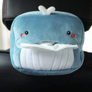 1pc Cute Cartoon Car Tissue Box Plush Napkin Holder Universal Auto Home Room Paper Case Animal Decoration Bracket