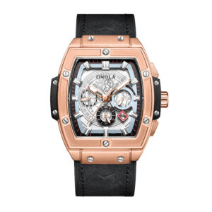 Classic Barrel Shaped Design Fashionable Luxury Men’s Watches ONOLA Multifunctional Waterproof Casual Leather Quartz Watch Men’s