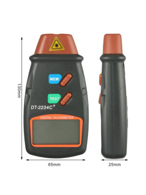Kebidumei Digital Laser Tachometer Hour Meter Diagnostic tool Non-Contact Motor Lathe Speed Gauge Revolution Spin RPM Meter 