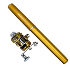 Portable Pocket Telescopic Mini Fishing Pole Pen Shape Folded Fishing Rod With Reel Wheel
