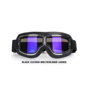 Motorcycle Glasses Windproof Motorcycle Helmet Glasses Sunglasses Retro Universal Folding Leather Retro Motorcycle Accessories