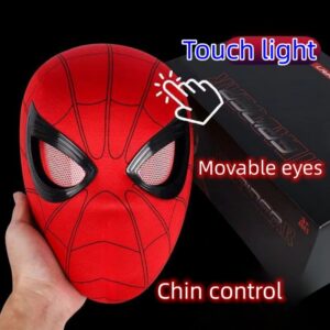 Spiderman Mask Eyes Movable Remote Control Peter Parker Spiderman toys children Halloween Cosplay Costume Mask Christmas Gifts